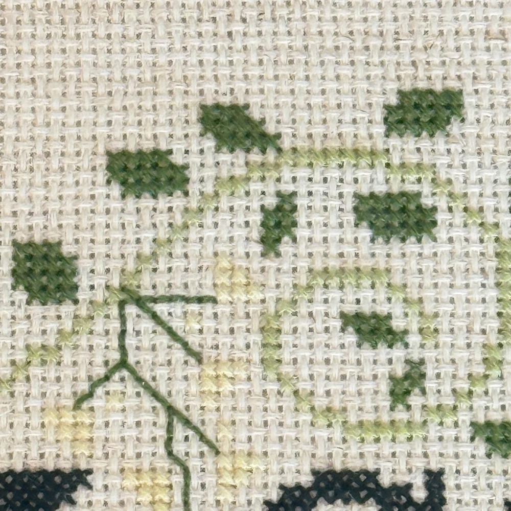 Vintage Framed Needlepoint "WELCOME" Sampler Floral Vine 20x12 Cottage Decor - Picture 13 of 16